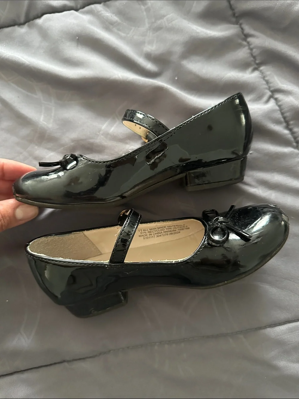 The Children's Place Black Patent Mary Jane Dress Shoes with Bow